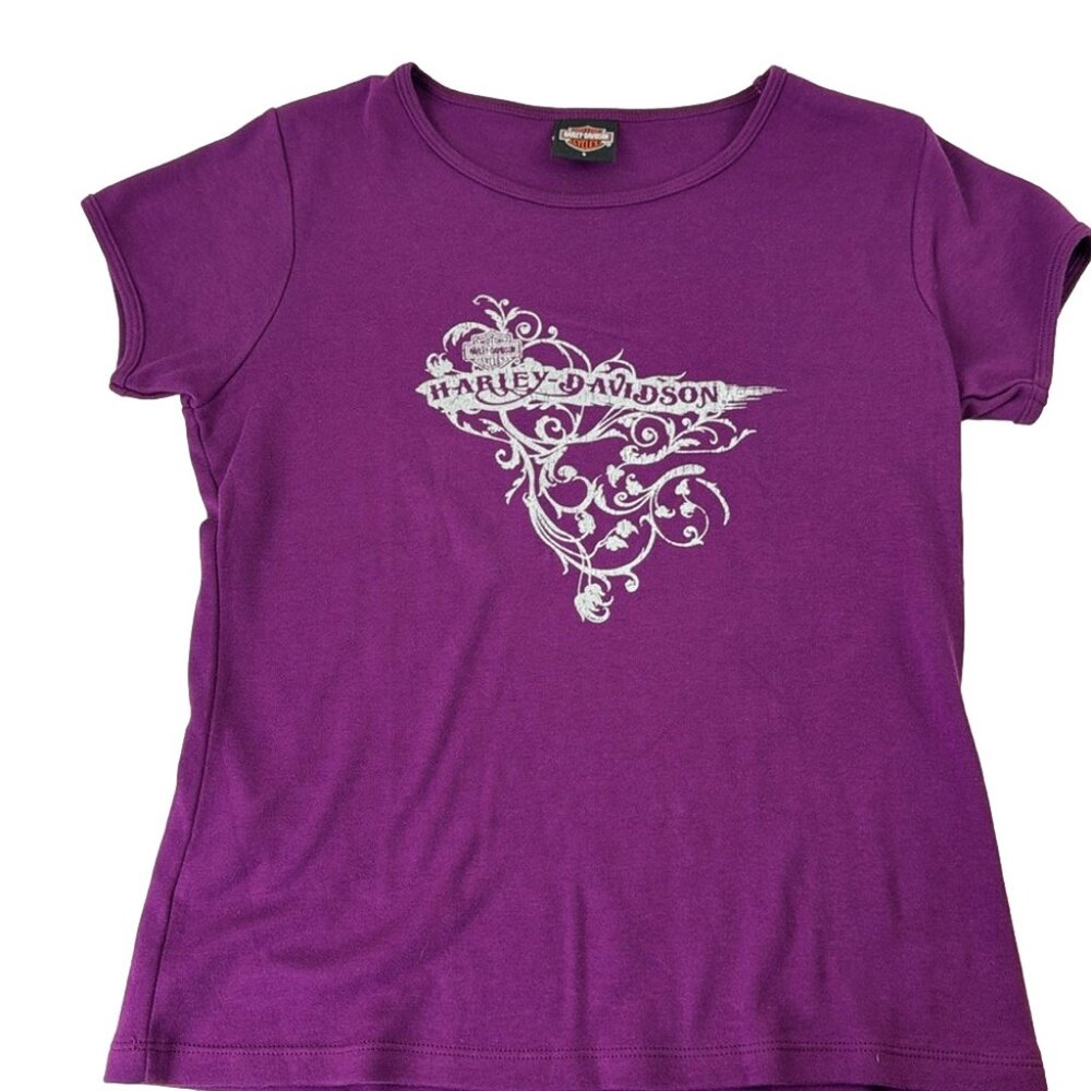 Harley Davidson Women's Purple Branded T-Shirt